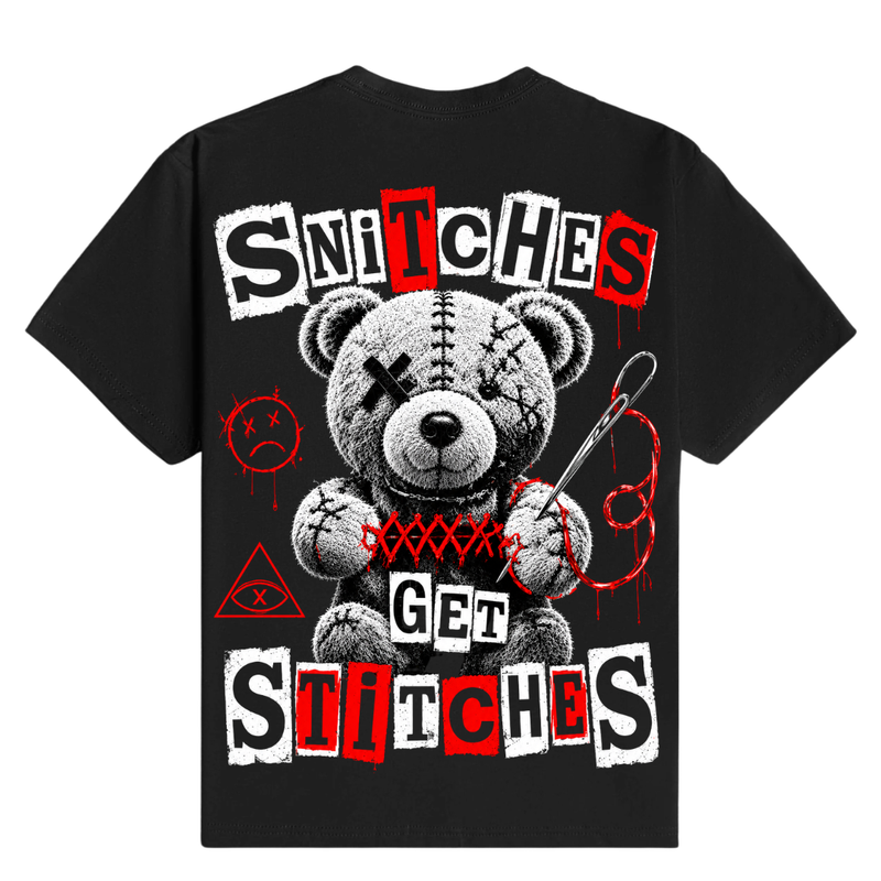 Snitches Get Stitches - T-Shirt back