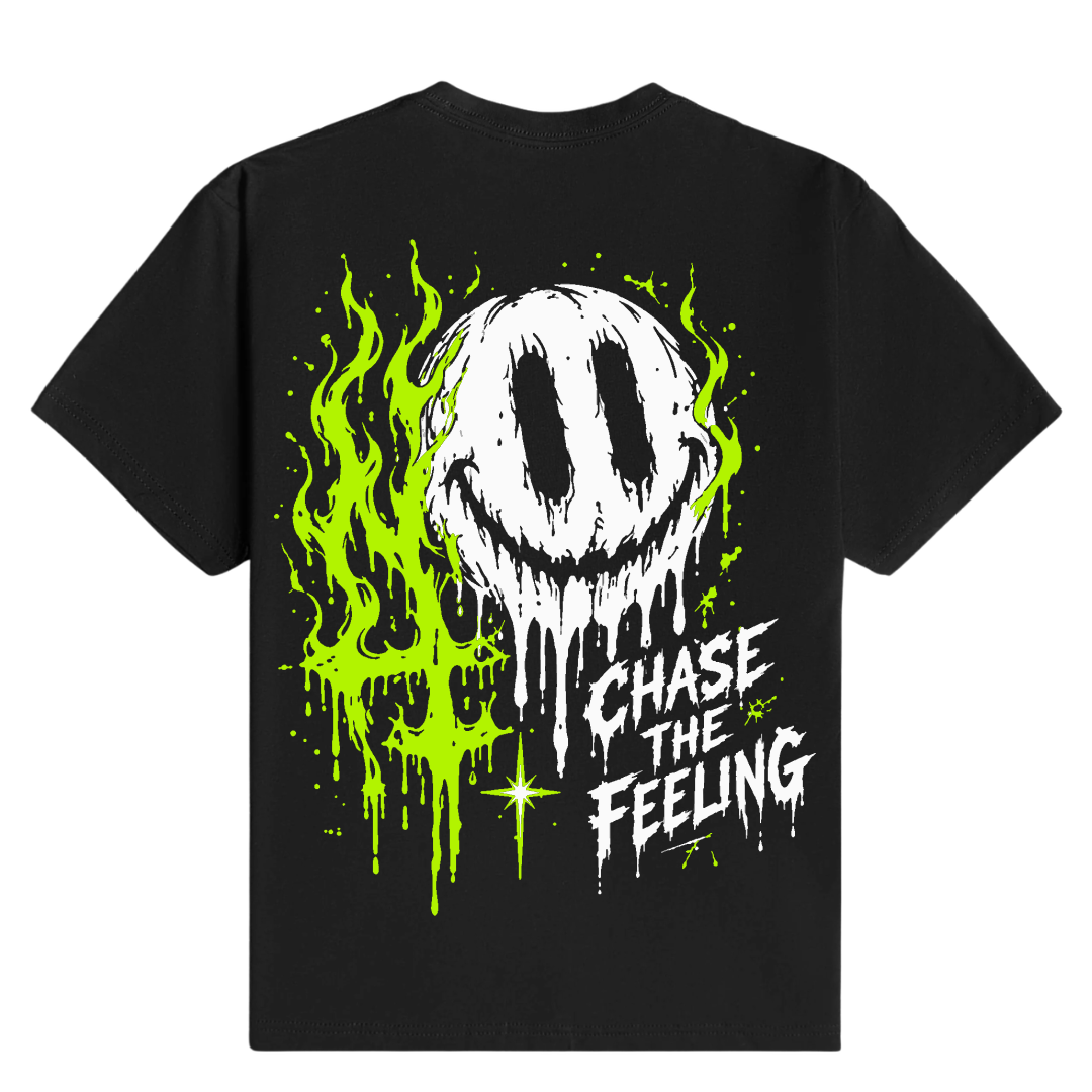 Green Melting Smiley - T-Shirt