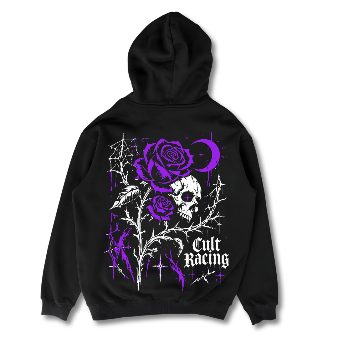 Purple Roses Skull - Hoodie