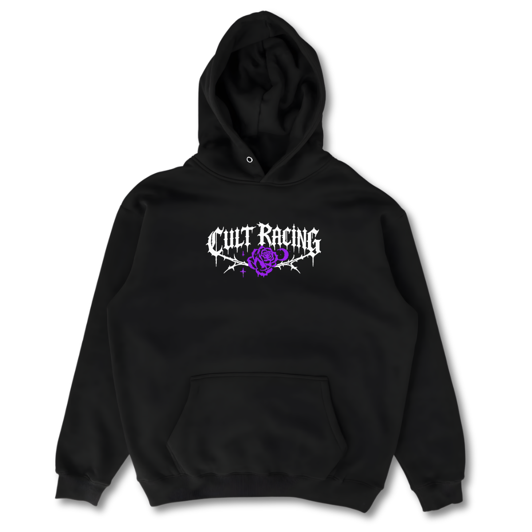 Purple Roses Skull - Hoodie