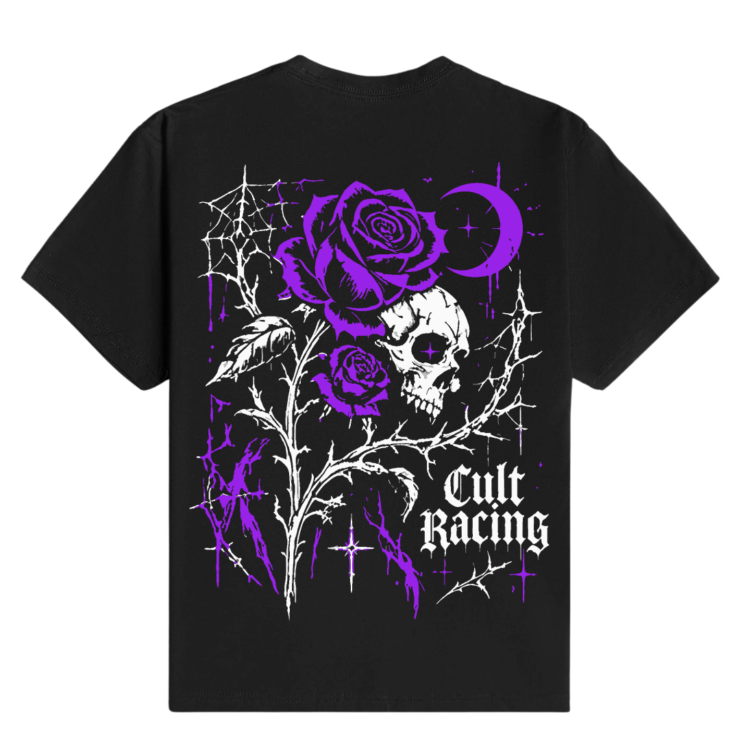 Purple Roses Skull - T-Shirt